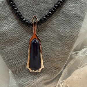 Jay King Black Agate pendant Necklace
